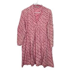 mes filles Wallis Mini Dress Pink Polka Dot Small/ Medium Boho Oversize Af19